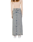 Calvin Klein Jeans Logo Acid Wash Midi-Maxi Denim Skirt