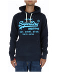 Superdry Logo Cotton-Blend Hooded Pullover - dark blue 