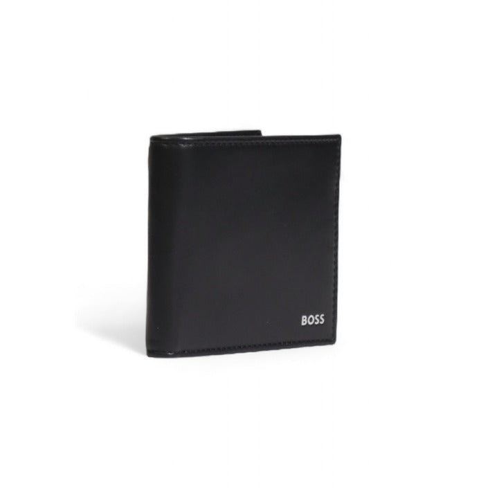 Boss Logo Genuine Leather Black Wallet