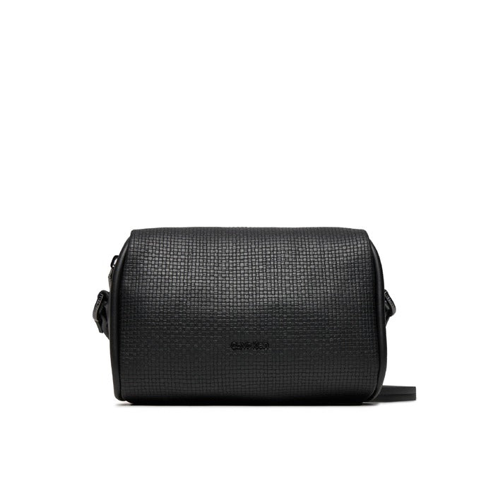 Calvin Klein Jeans Minimalist Textured Black Vegan Leather Crossbody Bag