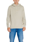 Calvin Klein Jeans Logo 100% Cotton Beige/Cream Hooded Pullover