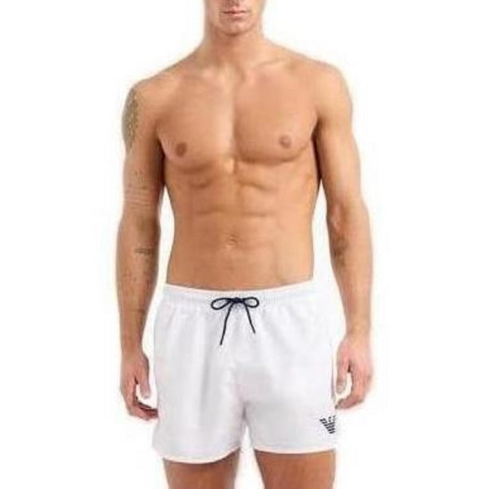 Emporio Armani Logo Athleisure Quick Dry Swim Shorts - white