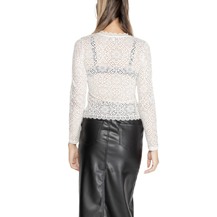 Morgan De Toi White Lace Sheer Shirt