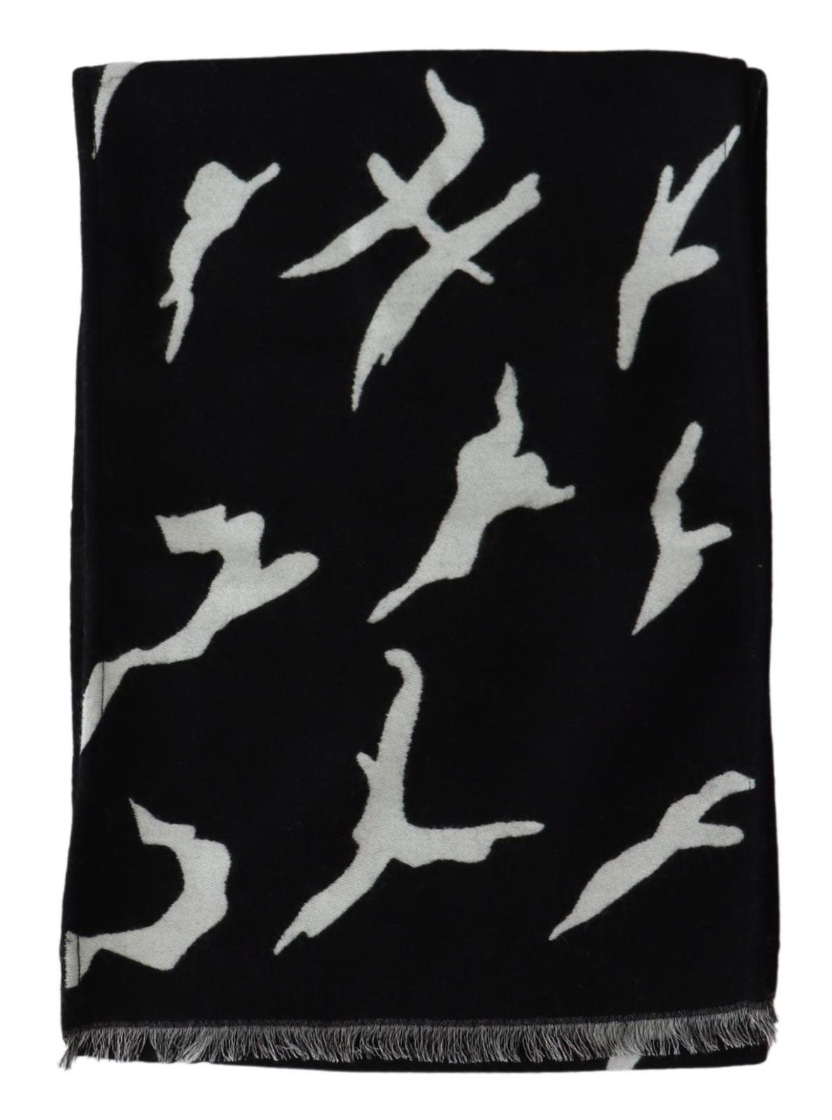 Givenchy Black & White Wool-Silk Unisex Scarf