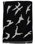 Givenchy Black & White Wool-Silk Unisex Scarf