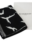 Givenchy Black & White Wool-Silk Unisex Scarf