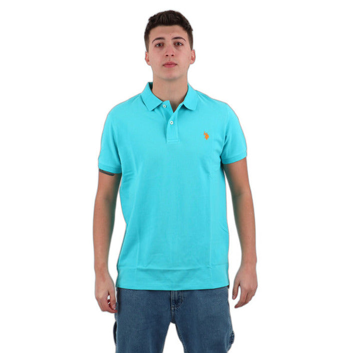 U.S. Polo Assn. Logo Pure Cotton Polo Shirt - Light Blue
