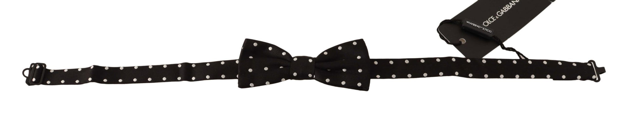 Dolce & Gabbana Papillon Polka Dot Silk Bow Tie - Black