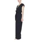 Vila Clothes All Black Front Tie Maxi Jumpsuit