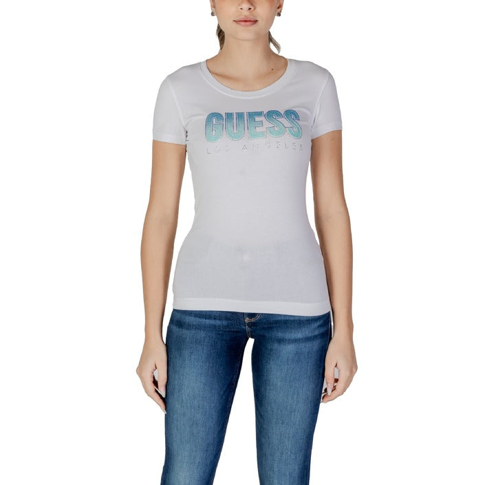 Guess Logo Crewneck Fitted Cotton T-Shirt