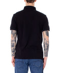Armani Exchange Minimalist Cotton-Rich Polo Shirt Black