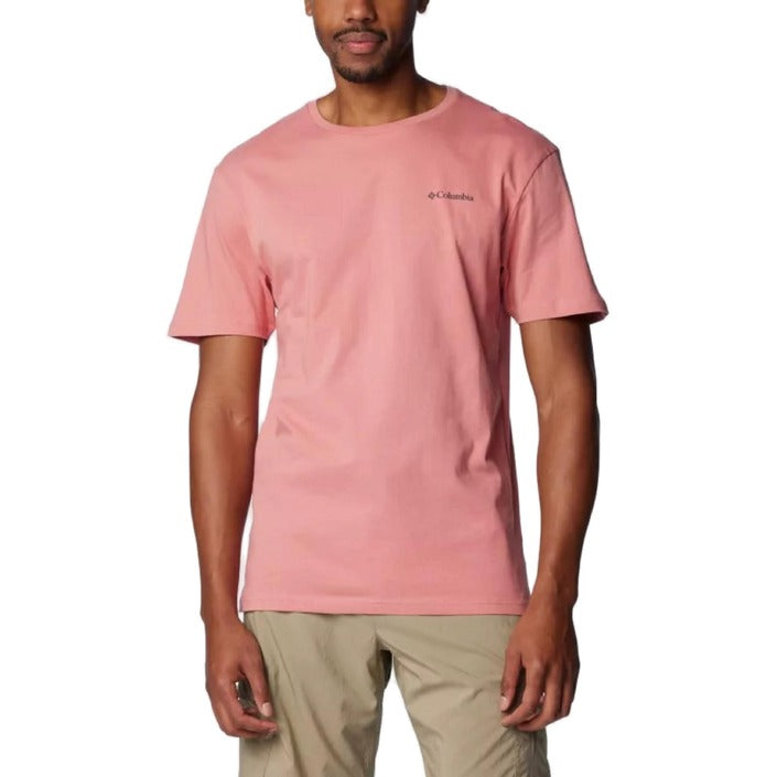 Columbia Logo 100% Cotton T-Shirt - pink