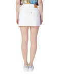 Levi`s Logo White Denim Mini Skirt