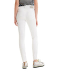 Desigual Logo White Skinny Crop Jeans