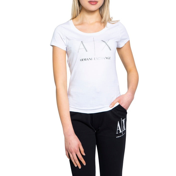 Armani Exchange Logo Pure Cotton T-Shirt - white
