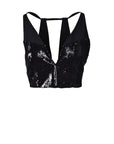 Costume National Contemporary Sequin Embellished Crop Top