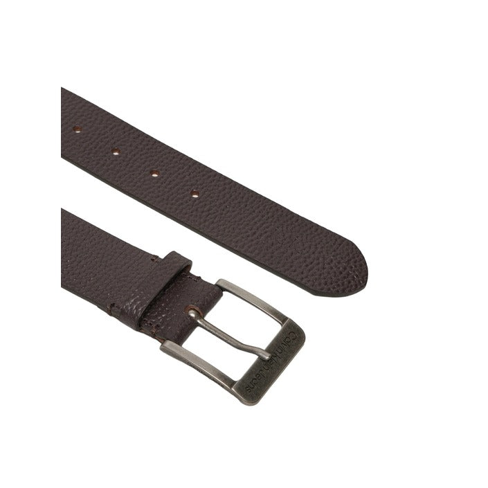 Calvin Klein Minimalist Genuine Leather Square Buckle Brown Belt