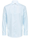 Selected Pure Cotton Short Collar Shirt - Light Blue