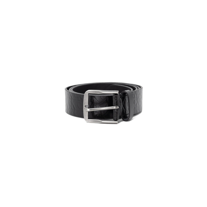 Calvin Klein Logo Monogram Genuine Leather Square Buckle Belt