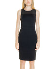 Armani Exchange Logo Sleeveless Midi Black Dress