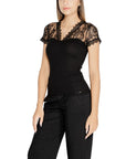 Morgan De Toi Black Lace Sleeve Top