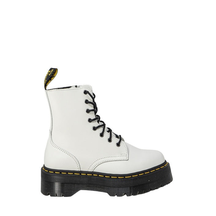 Dr. Martens Logo All White Vegan Leather Lace-Up Boots