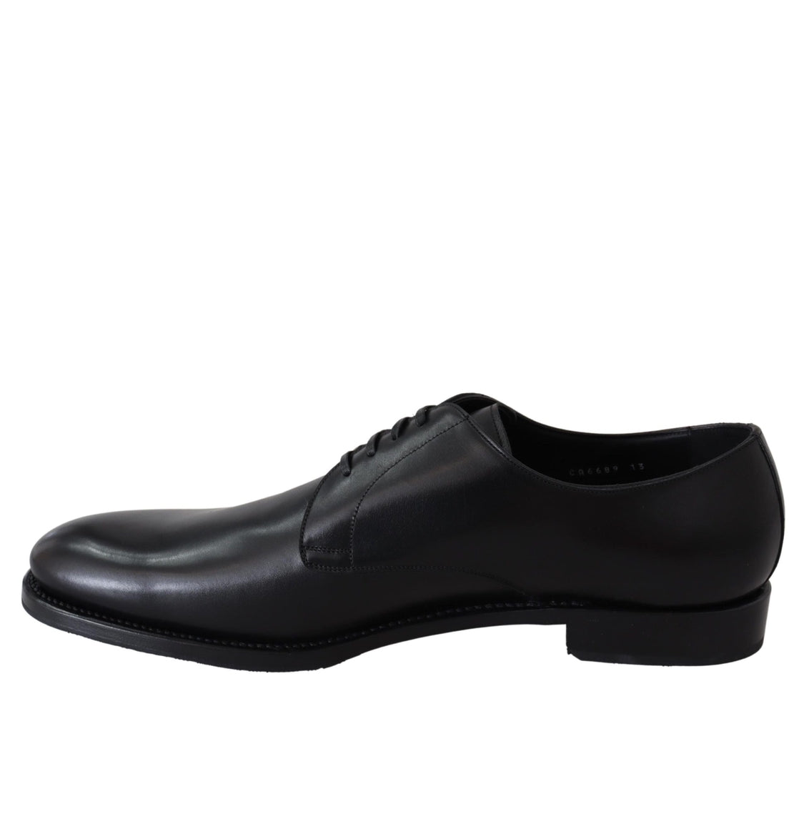Dolce & Gabbana Black Leather Sartoria Handcrafted Derby Lace-Up Shoes