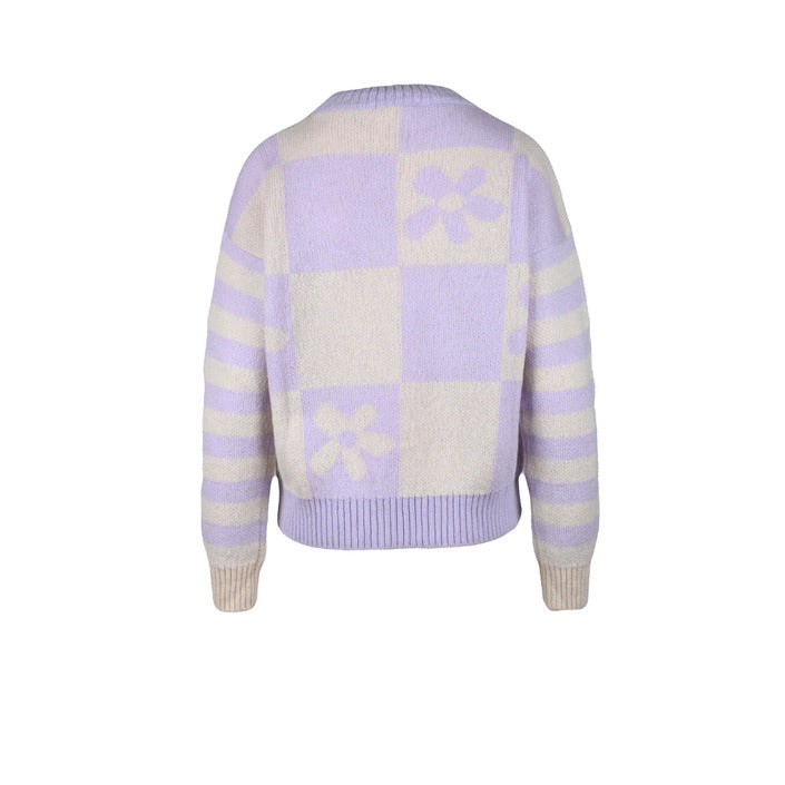 Kontatto Checkered Mohair Yarn-Blend Knit Sweater - Lilac-Cream