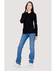 Guess Minimalist 100% Cotton Crewneck Sweater - black