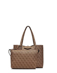 Guess Logo Monogram Vegan Leather Tote Bag