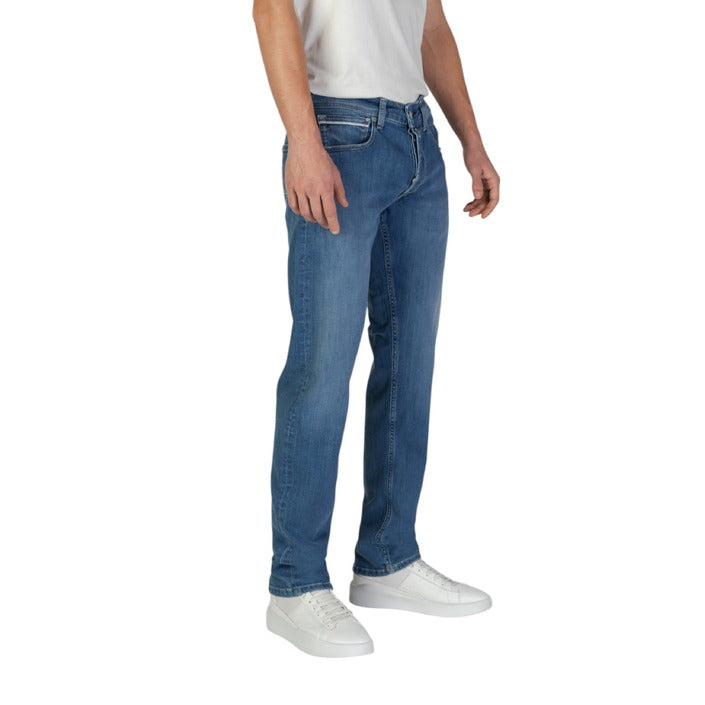 Replay Logo Medium Wash Straight Leg Jeans