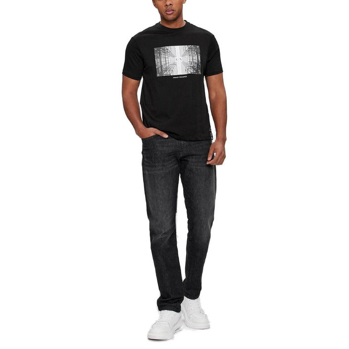 Armani Exchange Logo Athleisure Pure Cotton T-Shirt - Black