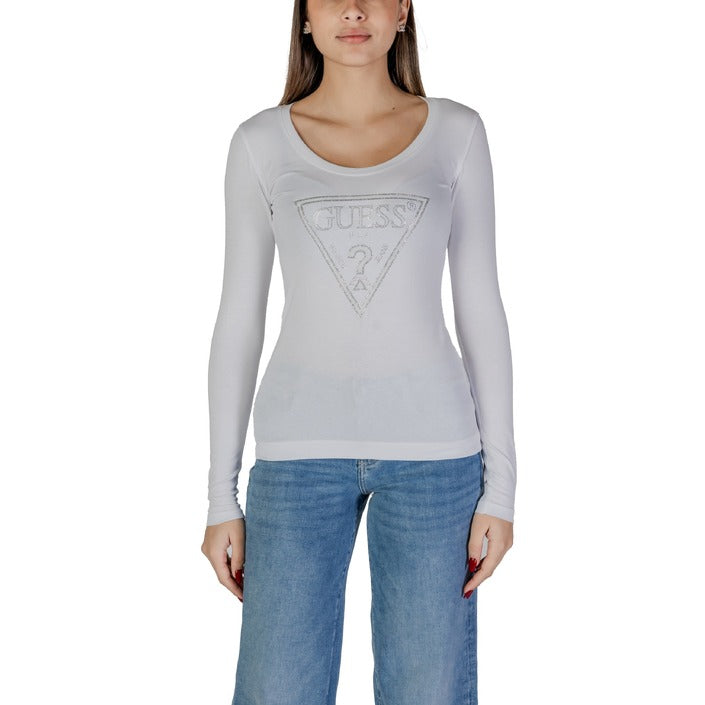 Guess Logo Cotton Stretch Long Sleeve Top