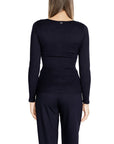 Morgan De Toi V-Neck Chest Zip Up Detail Black Long Sleeve Top