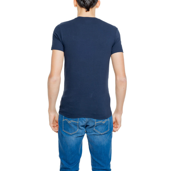 Emporio Armani Logo Cotton-Rich T-Shirt - blue