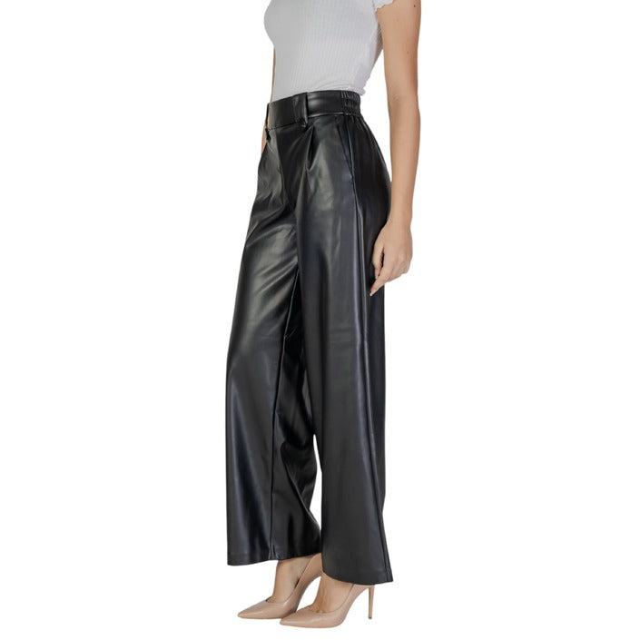 Only Leather-Look High Waist Wide Leg Fit Pants