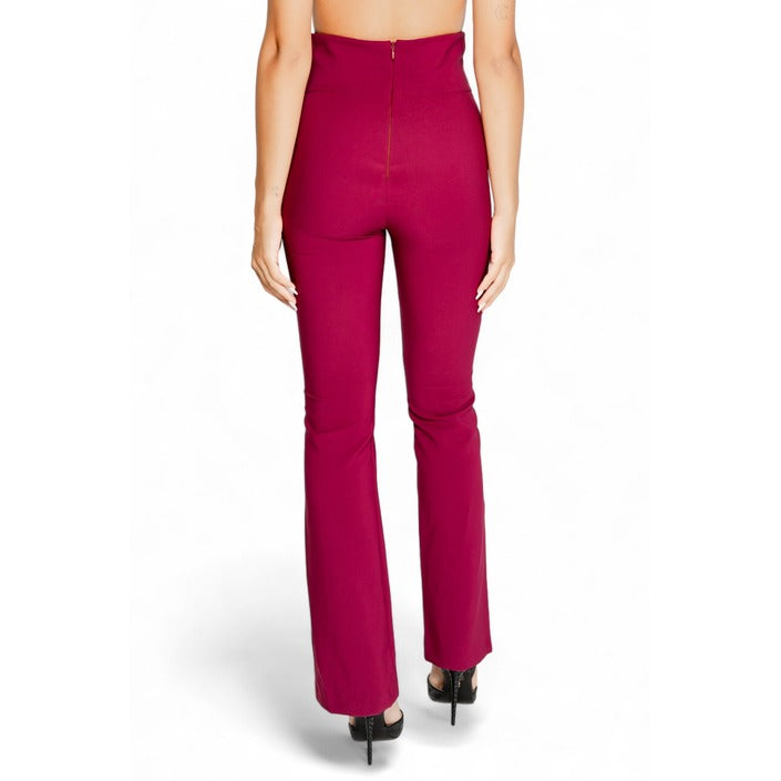 Rinascimento High Waisted Boot Cut Suit Pants - Red Bordeaux 