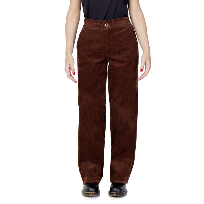 Only High Waist Regular Fit Brown Pants 100% Cotton