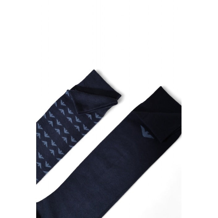 Emporio Armani Logo 100% Cotton High Socks - 2 Pack