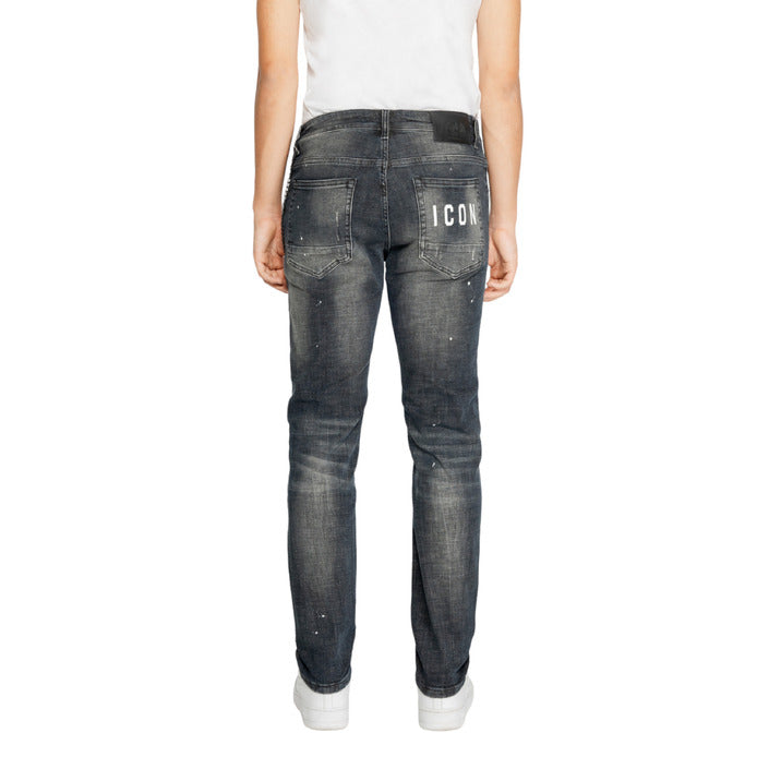 Icon Logo Distressed Dirty Dark Wash Skinny Jeans