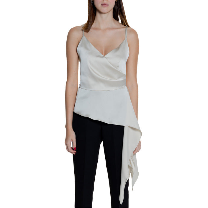 Silence Asymmetrical Hem Satin Singlet Top