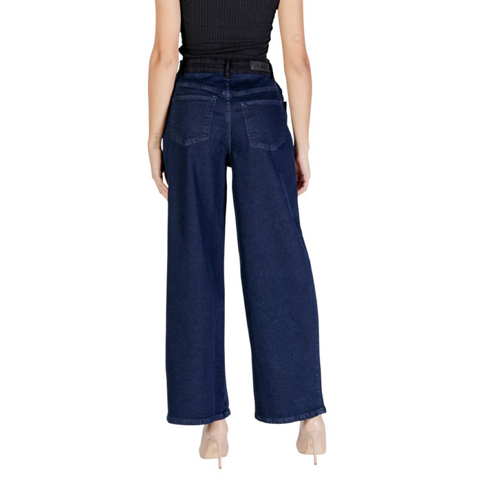 Ichi Logo High Waist Wide Leg Denim Jeans