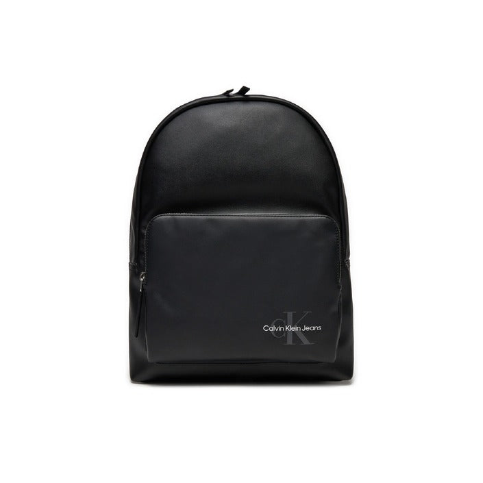 Calvin Klein Logo Vegan Leather Backpack All Black