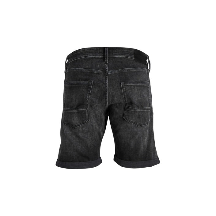 Jack & Jones Logo Dark Denim Shorts Rolled Hem