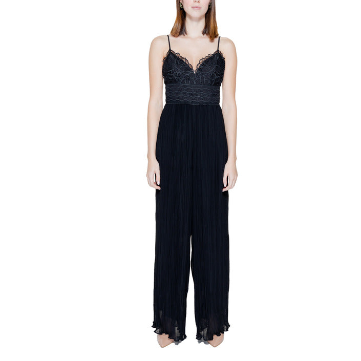 Guess All Black Sweetheart Neckline Lace Glam Jumpsuit