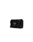 Pinko Logo Buckle Genuine Leather Handbag