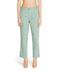 Street One Turquoise Green Straight Leg Ankle Cut Pants Cotton-Rich 