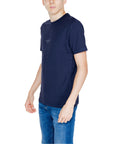 Guess Logo 100% Cotton Crewneck T-Shirt - dark blue