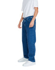 Replay Logo Indigo Blue Regular Fit Baggy Jeans