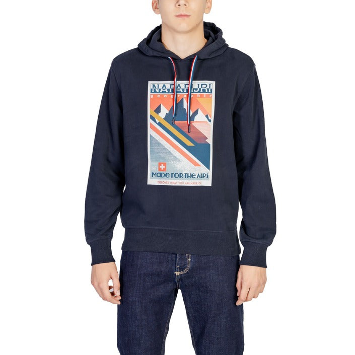 Napapijri Logo & Graphic Cotton-Rich Hooded Pullover